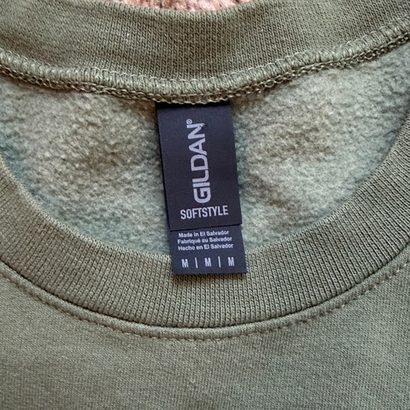 Gildan Olive Crewneck Sweater - Picture 2 of 3